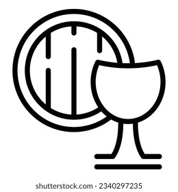 Home wine barrel icon outline vector. Vine party. Sommelier taste