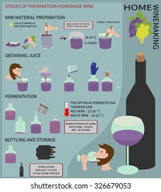 Home Wine Making Wine Grapes Step: Stock-Vektorgrafik (Lizenzfrei