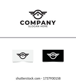 Plantilla de vectores de diseño de logotipo de Alas de Inicio