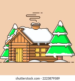 home winter Illustration Vector Graphics Of flockedesign