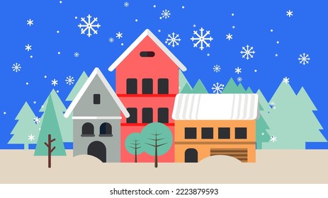 home winter Illustration Vector Graphics Of flockedesign