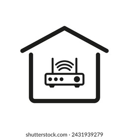 Home wireless router, internet access, modern technology, easy setup, reliable signal. Vector illustration. EPS 10.