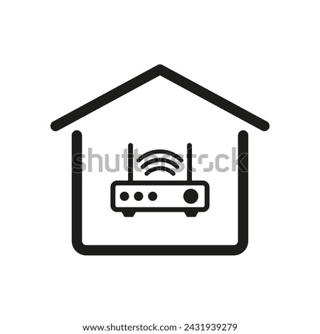 Home wireless router, internet access, modern technology, easy setup, reliable signal. Vector illustration. EPS 10.