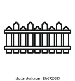 Home wood fence icon. Outline home wood fence vector icon for web design isolated on white background