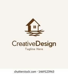 Home Wood Rustic Creative Logo Design,