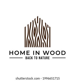 Home In Wood Structure Logo Vector