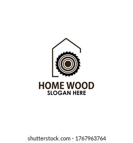 home wood for woodworking logo design template vector, wood repair shop logo, emblem, label, stamp vector template
