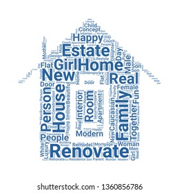 home word cloud. tag cloud about home.