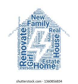 home word cloud. tag cloud about home.