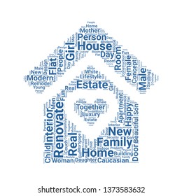 home word cloud. tag cloud about home