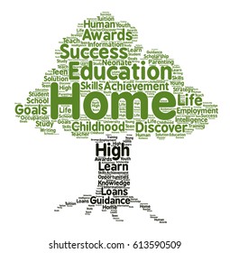 Home Word Cloud Tree Typography Stock Vector (Royalty Free) 613590509 ...