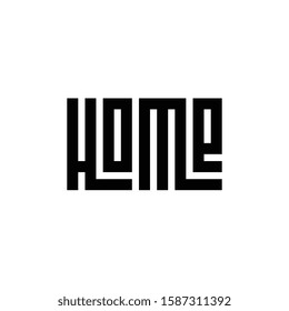 Home Word. Modern Calligraphic Style. MonochromeTypography for T-shirts, Posters, Invitations, Mugs - Vector