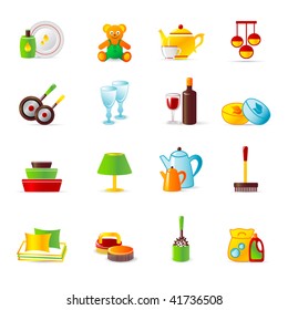 iconos de equipo doméstico y de trabajo doméstico