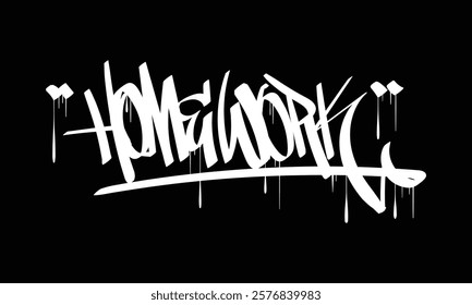HOME WORK graffiti tag style design