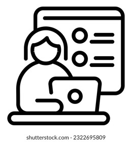 Home work isolation icon outline vector. Social online. Self remote