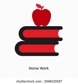 Home Work or Learning Icon Concept