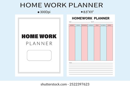 HOME WORK PLANNER Kdp Interior Template