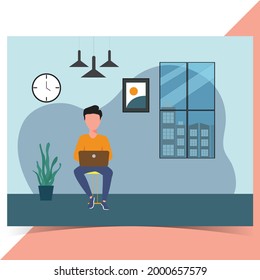 Home work vector design for saving life from corona virus