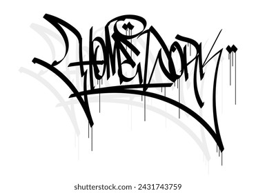HOME WORK word graffiti tag style