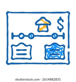 home working planning doodle icon sketch vector. home working planning sign. isolated symbol illustration