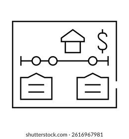 home working planning line icon vector. home working planning sign. isolated contour symbol black illustration