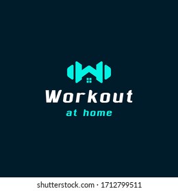 Home Workout Logo Design Inspiration . Letter W For Workout Logo Design Template . Dumbell Logo Design . W Logo