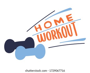 Home workout, self care, Sport Exercise at Home, Fitness Workout , COVID-19 virus outbreak. Vector illustration.