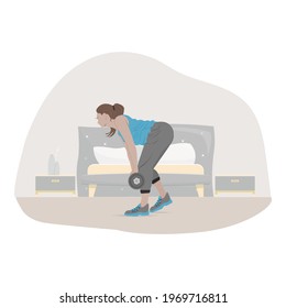 home workout woman isolated on white background