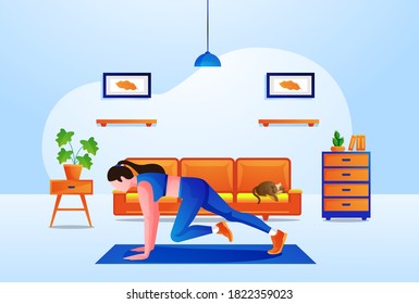 home workout women's health vector

