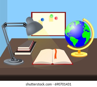 Home workplace books globe table lamp 