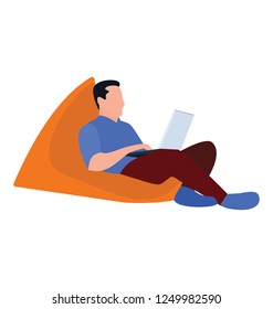Home workplace flat icon design