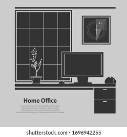 Home workplace vector icon. Isolated on background