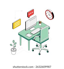 Home Workspace isometric Style Illustration. EPS 10 file