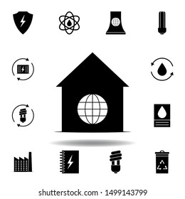 home, world icon . Set of alternative energy illustrations icons. Can be used for web, logo, mobile app, UI, UX