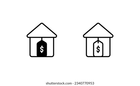 Home Worth icon design with white background stock illustration