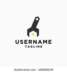home wrench logo design inspiration . home repair logo design template . home service . fix home design . maintenance house