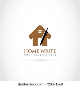 HOME WRITING LOGO Template. Vector Illustrator Eps.10