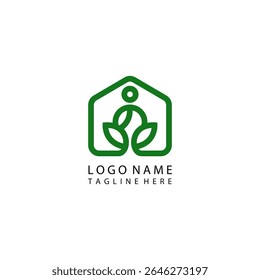 home yoga logo design vector