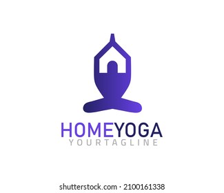 Home yoga logo, fully vector and customized logo design