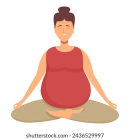 Home yoga for pregnant icon cartoon vector. Mom class gym. Check care cook