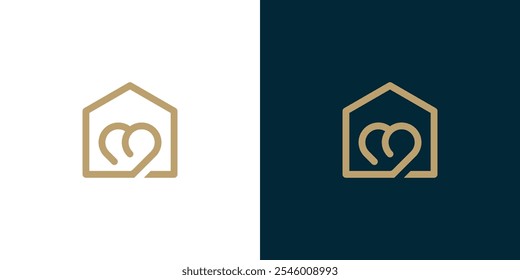 Homecare heart love logo design vector