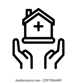 homecare line icon illustration vector graphic. Simple element illustration vector graphic, suitable for app, websites, and presentations isolated on white background