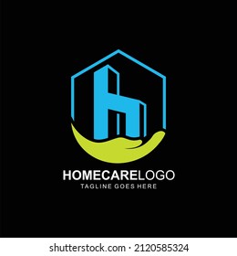 Diseño del logotipo de Homecare con concepto hexagonal