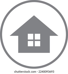 icono de casa en un vector circular