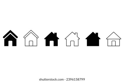Home,House icon Line and Fill Collection Vector illustration 