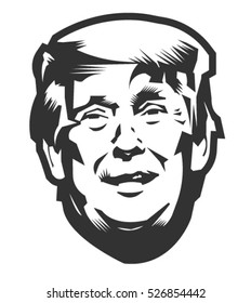 Homel, Belarus - December 1, 2016: Donald John Trump.  American businessman, actor, author, politician, and the President-elect of the United States. Vector illustration