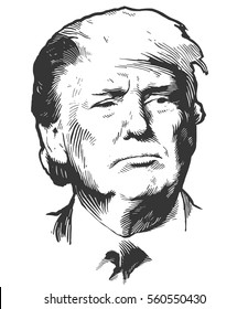Homel, Belarus - December 1, 2016: Donald John Trump.  American businessman, actor, author, politician, and the President-elect of the United States. Vector illustration