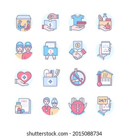 Homeless Assistance - modern colorful line design style icon set