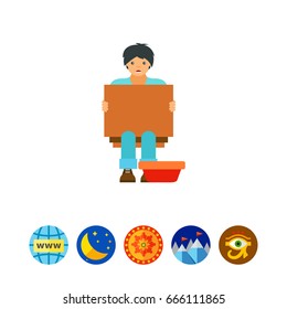Homeless beggar icon