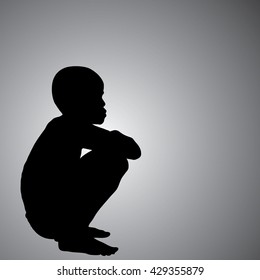 Homeless boy silhouette picture 